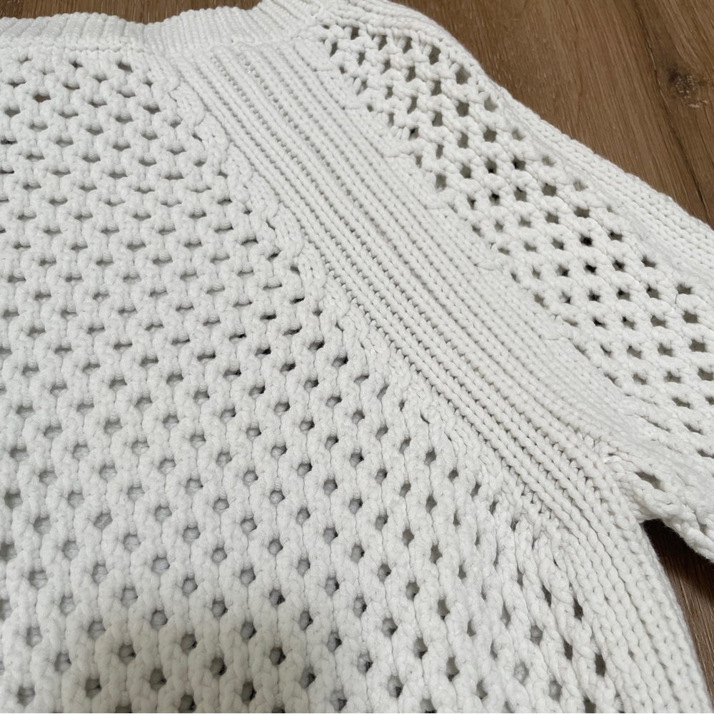 Micheal Micheal Kors White Mesh-Like Sweater, Size Small - Picture 10 of 16
